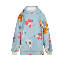 Load image into Gallery viewer, Cat Print Oversized Hoodie – Soft &amp; Comfortable Winter Hoodie