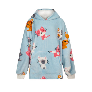 Cat Print Oversized Hoodie – Soft & Comfortable Winter Hoodie