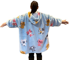 Load image into Gallery viewer, Cat Print Oversized Hoodie – Soft &amp; Comfortable Winter Hoodie