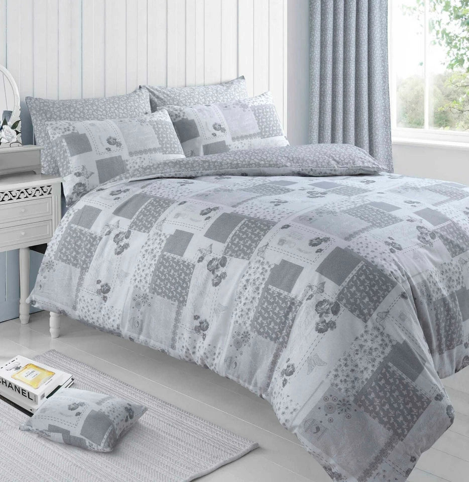 Maya Grey Duvet Cover Bedding Set + Pillowcase | Double Size