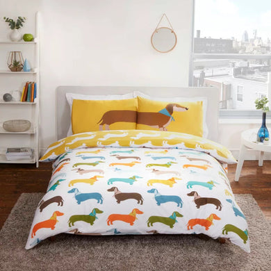 Sausage Dog Kids Bedding Duvet Quilt Cover Set