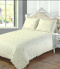 Load image into Gallery viewer, Sophie Duvet Cover Set – Embroidered Elegance with Lace Detailing (All Sizes)
