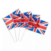 Load image into Gallery viewer, Pack of 50 Union Jack Hand Waving Flags – 21x14 cm
