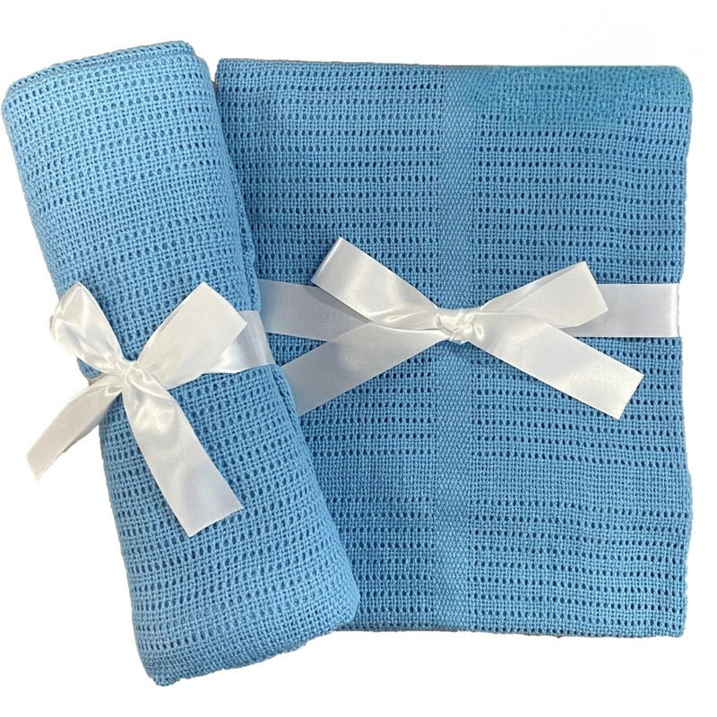 Baby Cellular Blanket 100% Cotton – 60x90cm - Crib, Cot, Pram, Moses Basket