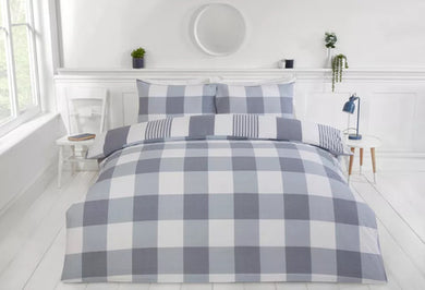 Duvet Cover Bedding Set + Pillowcase Single Double King Size Luxury Quilt Cover - Chambray