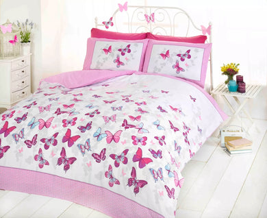 Butterfly Kids Children Bedding Single Double Duvet Quilt Cover Set