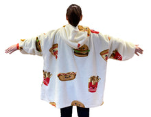 Load image into Gallery viewer, Fast Food Oversized Hoodie – Cozy Sherpa Wearable Winter Blanket for Adults &amp; Teens