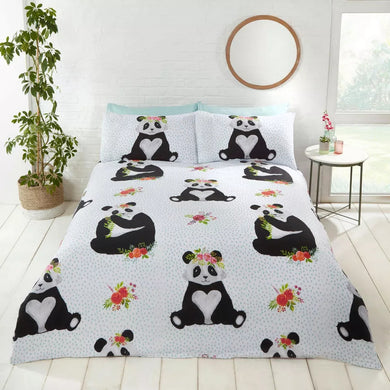 Pandas Kids Bedding Duvet Quilt Cover Set