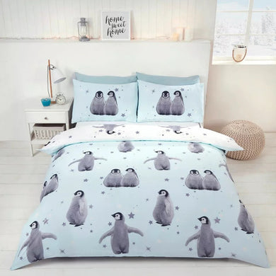 Starry Penguins Kids Bedding Single Double Duvet Quilt Cover Set