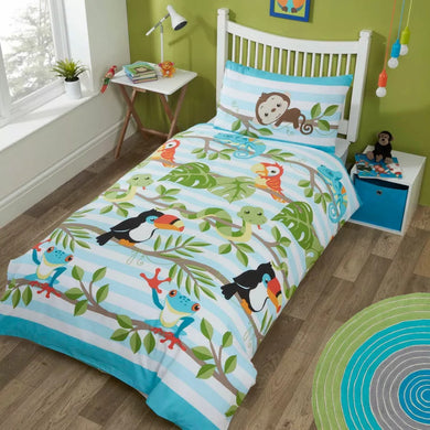 Rain	Forest Kids Bedding Duvet Quilt Cover Set