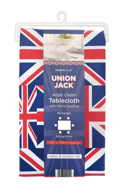 Union Jack Table Cover 132x178 cm – Premium PVC Vinyl for Home & Events