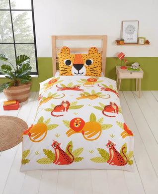 Wild Cats Kids Bedding Duvet Quilt Cover Set