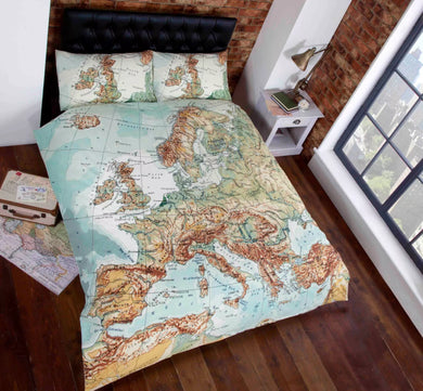 World Map Kids Children Bedding Single Double Duvet Quilt Cover Set