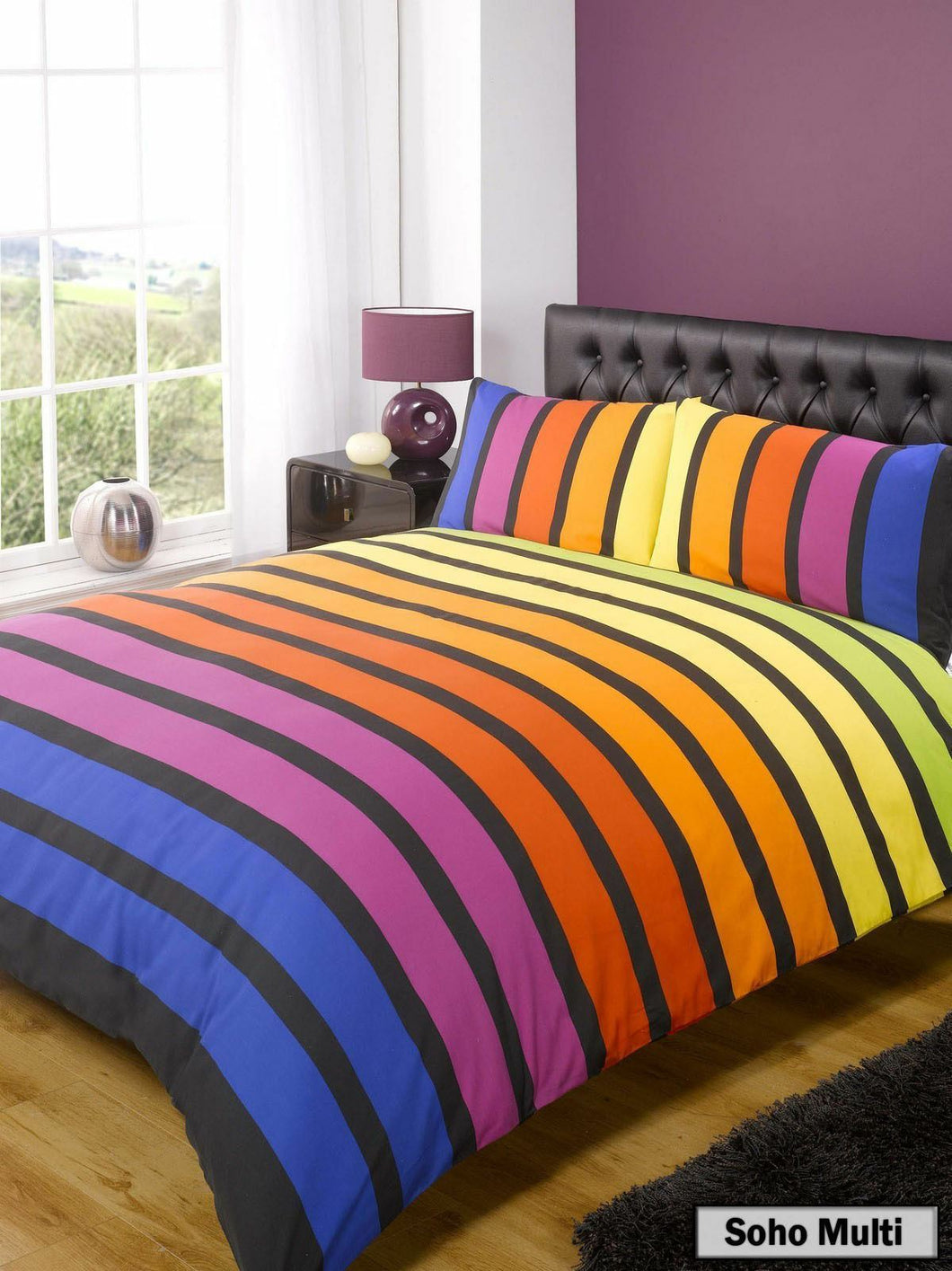 Soho Stripe Duvet Set Quilt Duvet Cover Pillow Cases Bed Linen Set