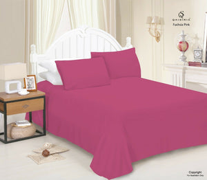 Luxury Polycotton Dyed Plain Flat Sheet Single Double King