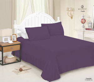 Luxury Polycotton Dyed Plain Flat Sheet Single Double King