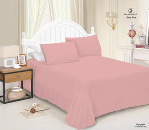 Luxury Polycotton Dyed Plain Flat Sheet Single Double King