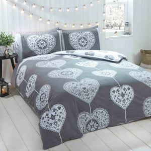100% Brushed Cotton Flannelette Reversible Duvet Quilt Cover Bedding 30 Designs