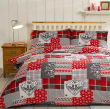 Load image into Gallery viewer, 100% Brushed Cotton Flannelette Reversible Duvet Quilt Cover Bedding 30 Designs