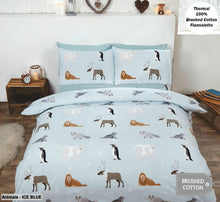 Load image into Gallery viewer, 100% Brushed Cotton Flannelette Reversible Duvet Quilt Cover Bedding 30 Designs