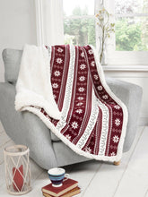 Load image into Gallery viewer, Luxury Sherpa Faux Fur Throw Fleece Blanket Sofa Bed Union Jack Skyline Animals