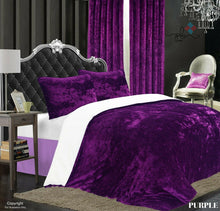 Load image into Gallery viewer, 3 PCS LUXURY CRUSHED VELVET DUVET QUILT COVER BEDDING SET 2 PILLOWCASE