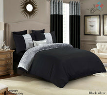 Load image into Gallery viewer, Luxury Crushed Velvet Panel Duvet Cover with Pillow Case Bedding Set
