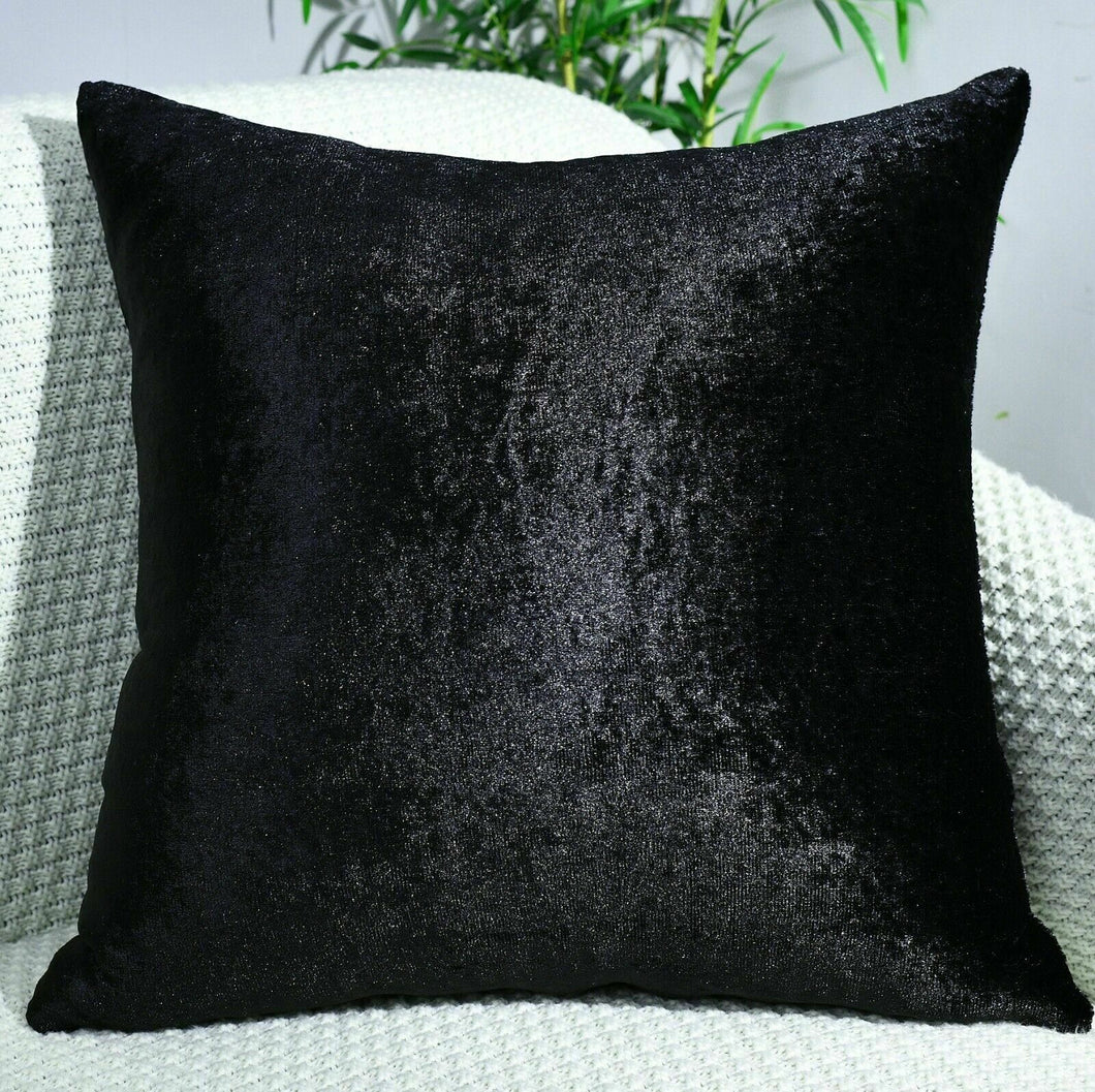 Crushed Velvet Cushion Covers Luxury Plush Plain 17