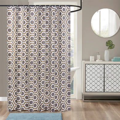 NEW MODERN DESIGN PEVA SHOWER BATHROOM CURTAIN WITH RING HOOKS 180 X 180 CM DIAMOND GREY