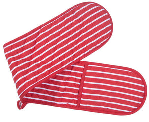 Zimel Homes Butcher Stripe Quilted Double Oven Gloves Mitts