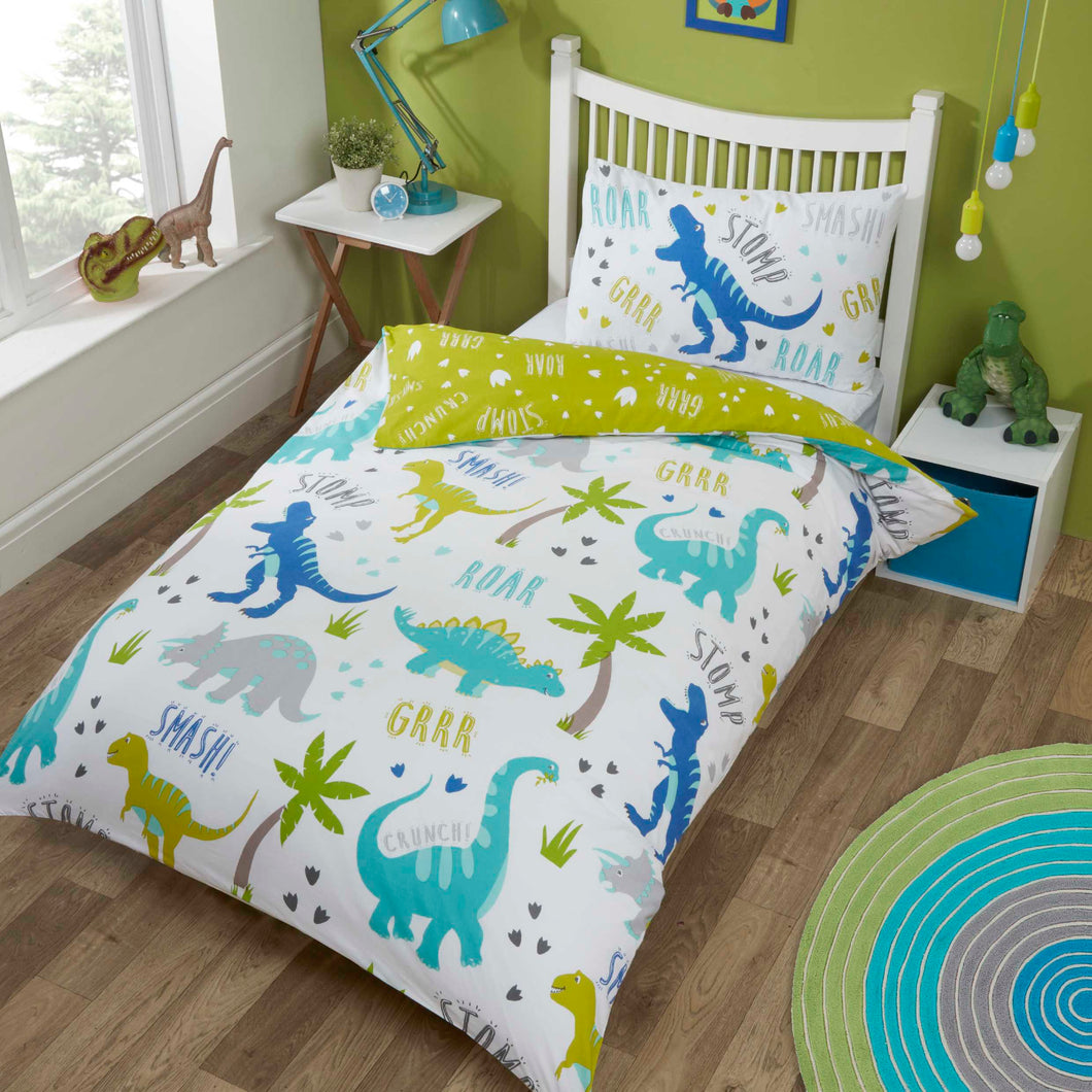 Roarsome Dinosaur Kids Children Bedding Single Double Toddler Duvet Quilt Cover Set Boys Girls