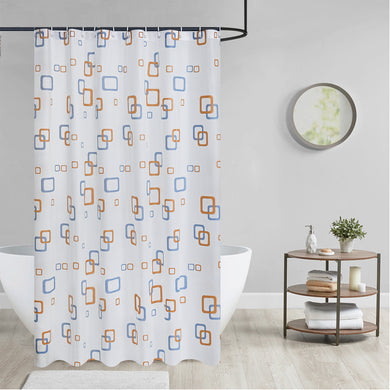 NEW MODERN DESIGN PEVA SHOWER BATHROOM CURTAIN WITH RING HOOKS 180 X 180 CM VINTAGE BROWN