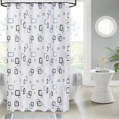 NEW MODERN DESIGN PEVA SHOWER BATHROOM CURTAIN WITH RING HOOKS 180 X 180 CM VINTAGE GREY