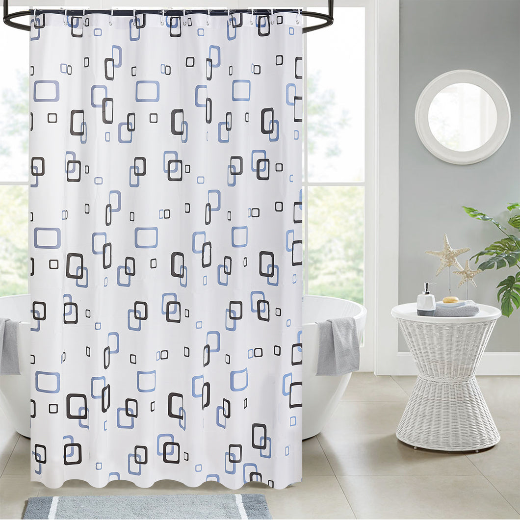 NEW MODERN DESIGN PEVA SHOWER BATHROOM CURTAIN WITH RING HOOKS 180 X 180 CM VINTAGE GREY