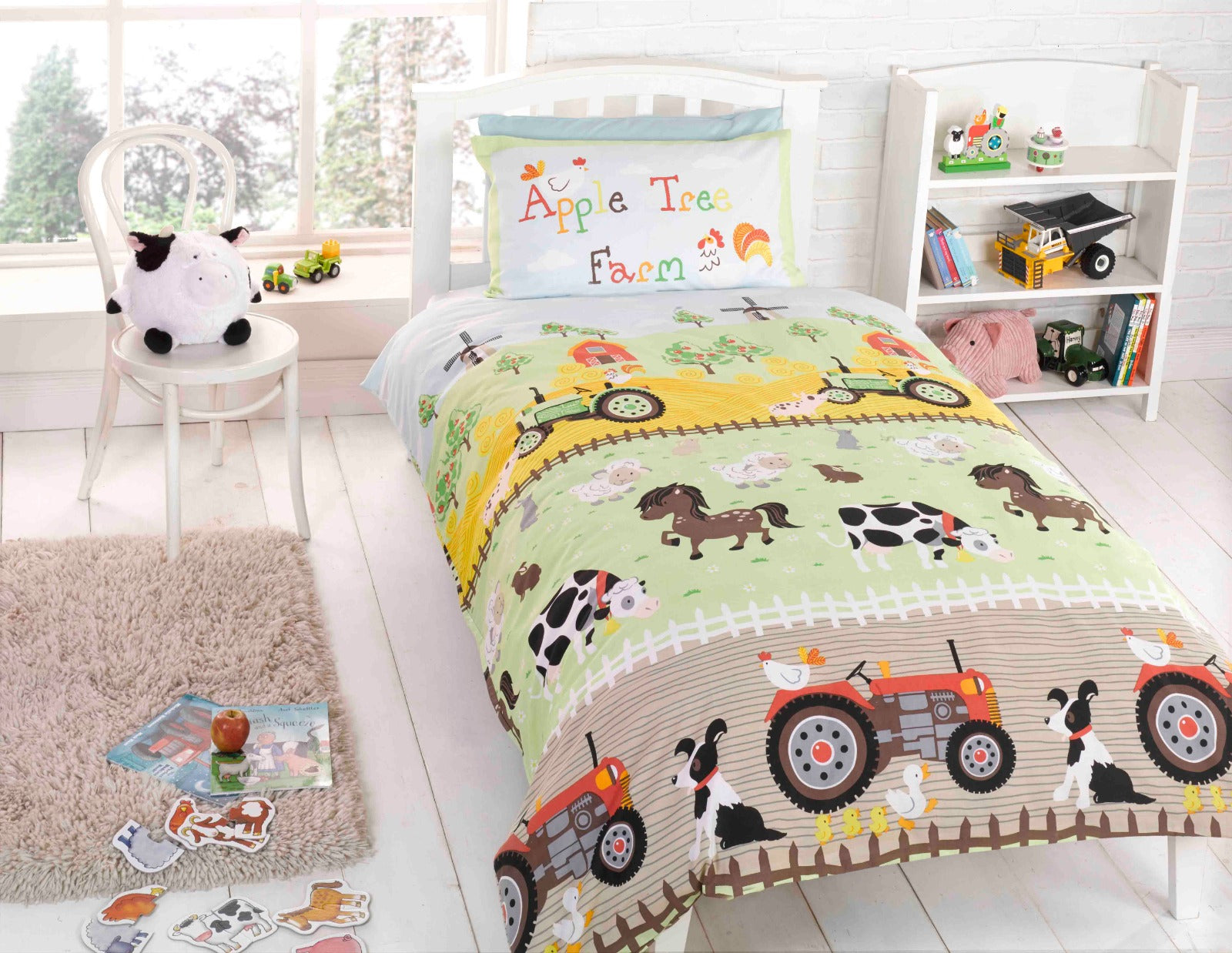Childs Duvet Apple Tree Farm Kids Children Bedding Single Double