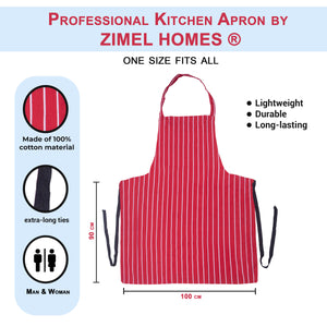 100% Cotton Butcher Stripe Kitchen Apron Chefs Workwear