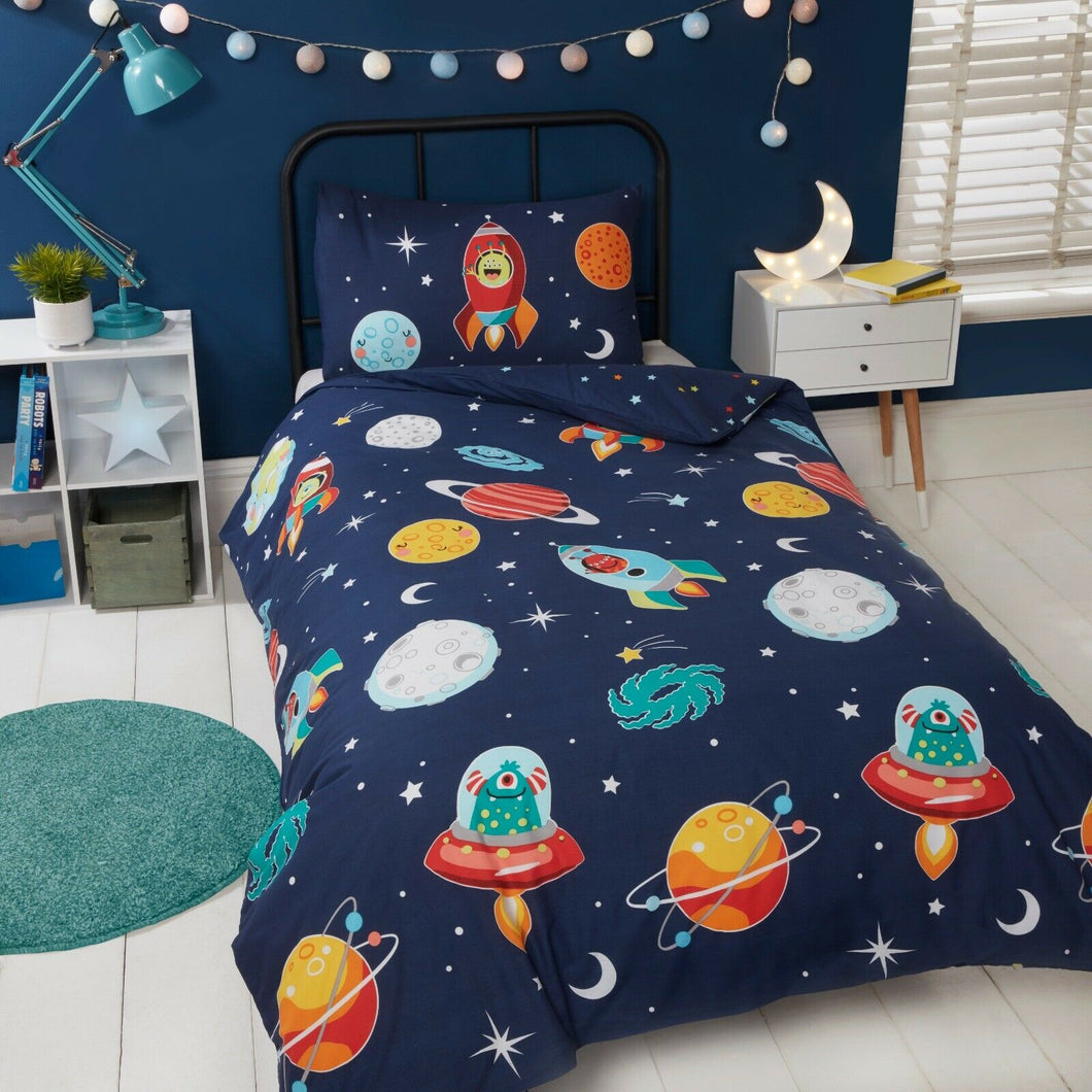 Space Alien Glow in the Night Kids Children Bedding Single Double