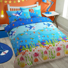 Load image into Gallery viewer, Sea Life Glow in the Night Kids Children Bedding Single Double Toddler Duvet Quilt Cover Set Boys Girls